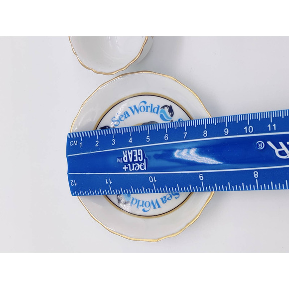 Vintage Sea World Miniature Tea Cup Saucer Plate Set Shamu FL CA OH Circa 1983 - Picture 9 of 9